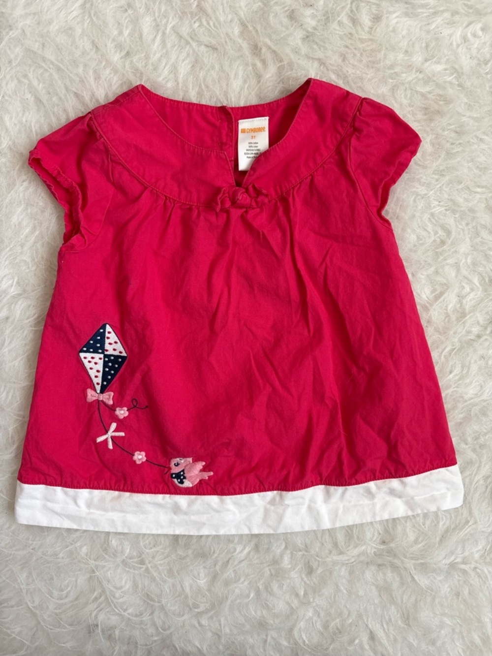 Gymboree Girls' Springtime Pink Kite Appliqué Top